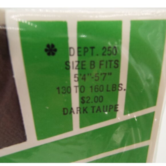 Vintage Hudson's Dark Taupe Demi Toe Sheer Pantyhose Lot of 4 Size B - Picture 3 of 5